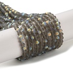 Imitation Jade Glass Beads Strands, Half AB Color Plated, Faceted, Frosted, Rondelle, Gray, 3x2mm, Hole: 0.7mm, about 135~140pcs/strand, 32~34cm(EGLA-YW0003-19A-13)