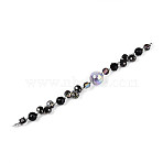 Glass and Acrylic and CCB Beads Strands, Mixed Shapes, for Jewelry Making, Faceted, Black, 10.8x8mm, Hole: 0.9mm, about 18pcs/strand, 7.09~7.48''(18~19cm)(MAK-T011-05A)