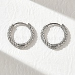304 Stainless Steel Huggie Hoop Earrings for Women, Twist, Stainless Steel Color, 13x2mm(EJEW-K336-01A-P)