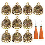 Zinc Alloy Pendant Bails, Tassel Cap Bail, Antique Golden, 18.5x15.5x14.5mm, Hole: 2mm and 2.5mm(FIND-CA0011-53AG)
