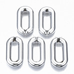 CCB Plastic Linkings Rings, Quick Link Connectors, For Jewelry Cable Chains Making, Oval, Platinum, 20x10.5x3mm, Inner Diameter: 13.5x4mm(CCB-N005-003P)