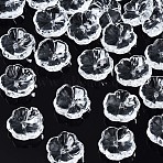 Transparent Glass Beads, Flower, Clear, 15x15x6mm, Hole: 1.2mm(GLAA-Q089-003-A001)