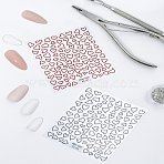 2Sheets 2 Colors Heart Pattern PVC Nail Art Stickers, Self-adhesive, For Nail Tips Decorations, Mixed Color, 8.5x10x0.03cm, Stickers: 5~9x5~8mm, 1sheet/color(MRMJ-LP0002-06)