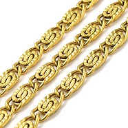 Ion Plating(IP) 304 Stainless Steel Lumachina Chains, Unwelded, with Spool, Golden, 11x5x1.7mm(CHS-C013-02C-G)