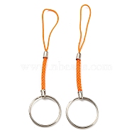 Polyester Cord Mobile Straps, with Platinum Plated Iron Findings, Dark Orange, 10.1~10.2cm(FIND-G063-04P-03)