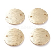 Brass Links Connectors, Long-Lasting Plated, Flat Round, Real 24K Gold Plated, 14x1mm, Hole: 1.2mm(KK-Y003-48B-G)