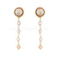 Baroque Pearl Vintage Style Earrings, Gold Plated Brass Long Earrings(GC6827-3)