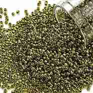 TOHO Round Seed Beads, Japanese Seed Beads, (991) Gilt Lined Peridot, 11/0, 2.2mm, Hole: 0.8mm, about 5555pcs/50g(SEED-XTR11-0991)