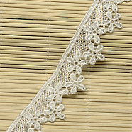 Lace Trim Nylon Ribbon for Jewelry Making, White, 1-1/8 inch(28mm), about 15yards/roll(13.716m/roll)(ORIB-F001-22)