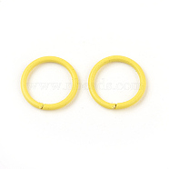 Iron Open Jump Rings, Yellow, 18 Gauge, 10x1mm, Inner Diameter: 8mm(X-IFIN-F149-B05)