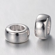 Tibetan Style Alloy Beads, Rondelle, Bead Spacers, Cadmium Free & Nickel Free & Lead Free, Silver Color Plated, 7x4mm, Hole: 3mm(TIBEB-Q004-S-FF)