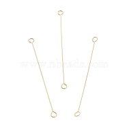 316 Surgical Stainless Steel Eye Pins, Double Sided Eye Pins, Real 18K Gold Plated, 40x2.5x0.4mm, Hole: 1.6mm(X-STAS-P277-A06-G)