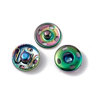 Ion Plating(IP) 202 Stainless Steel Snap Buttons, Garment Buttons, Sewing Accessories, Rainbow Color, 12x4.5mm(BUTT-I017-01B-MC)