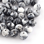 Opaque Acrylic Beads, Round, Black, 16mm, Hole: 2mm, about 220pcs/500g(SACR-R853-16mm-204)