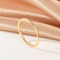 Simple Brass Finger Rings for Women, Real 18K Gold Plated, 1.5mm, US Size 7 1/4(17.5mm)(RJEW-G343-12G)