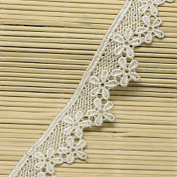 Lace Trim Nylon Ribbon for Jewelry Making, White, 1-1/8 inch(28mm), about 15yards/roll(13.716m/roll)(ORIB-F001-22)