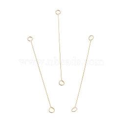 316 Surgical Stainless Steel Eye Pins, Double Sided Eye Pins, Real 18K Gold Plated, 40x2.5x0.4mm, Hole: 1.6mm(X-STAS-P277-A06-G)