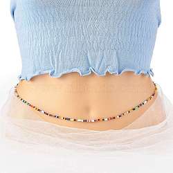 Summer Jewelry Waist Bead, Body Chain, Seed Beaded Belly Chain, Bikini Jewelry for Woman Girl, Colorful, 31.5 inch(80cm)(NJEW-C00007-04)