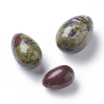 Natural Rhyolite Jasper Pendants Sets, Egg Stone, 45~46x30mm, 39~40x25~25.5mm, 30~31x20~20.5mm, Hole: 1.5~2mm, 3pcs/set
