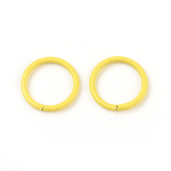 Iron Open Jump Rings, Yellow, 18 Gauge, 10x1mm, Inner Diameter: 8mm