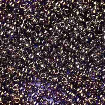 TOHO Round Seed Beads, Japanese Seed Beads, (325) Gold Luster Light Tanzanite, 11/0, 2.2mm, Hole: 0.8mm, about 1110pcs/10g