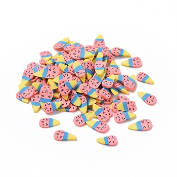 Handmade Polymer Clay Cabochons, Tumbler Toy, Colorful, 8x4.5~5x0.8~1mm, about 25000pcs/1000g