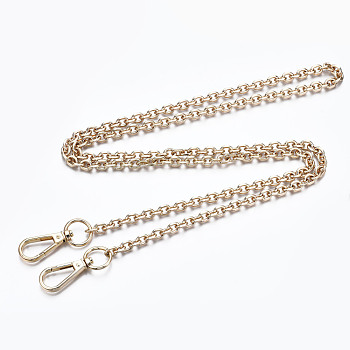 Bag Chains Straps, Iron Cable Link Chains, with Alloy Spring Gate Ring, for Bag Replacement Accessories, Light Gold, 1180x7mm
