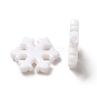 White Snowflake Acrylic Beads