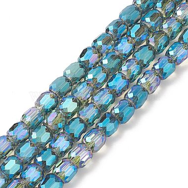 Blue Barrel Glass Beads