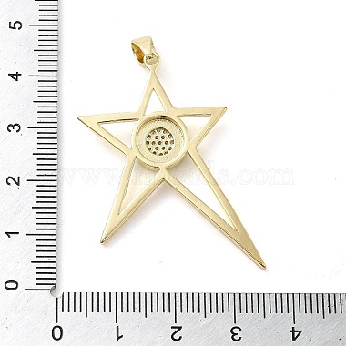 pendentifs en laiton plaqué or véritable 18k avec zircone cubique transparente(KK-A198-23G-04)-3