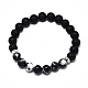 Natürliche schwarze Achat Perlen Stretch-Armbänder(BJEW-R309-02-A08)-1