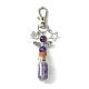 Glass Wishing Bottle with Natural Amethyst inside Pendant Decorations(HJEW-JM01741-05)-1