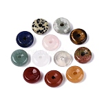 Natural Mixed Stone Pendants, Donut/Pi Disc Charms, 15x5~7mm, Hole: 2.5~3.5mm(G-Q601-30A)