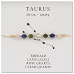 Natural Gemstone Constellation Beaded Bracelets, Taurus, Colorful, 11 inch(28cm)(NR2952-3)