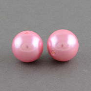 ABS Plastic Imitation Pearl Round Beads, Pink, 20mm, Hole: 2.5mm, about 120pcs/500g(SACR-S074-20mm-A75)