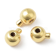 Rack Plating Brass Crimp Beads, Lead Free & Cadmium Free, Long-Lasting Plated, Round, Real 18K Gold Plated, 4.5x3.5x3mm, Hole: 1mm(KK-B076-19G)