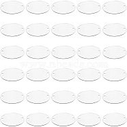 Blank Aluminium Plates, Oval with 2 Holes, Silver, 34.5x19x1mm, Hole: 3.3mm, 30pcs/box(FIND-BC0002-57)