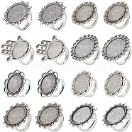 16Pcs 8 Style Adjustable Alloy Finger Rings Components, Bezel Cup Ring Settings, Flower & Hamsa Hand & Sun, Antique Silver, Inner Diameter: 17mm, Tray: 18mm, 2Pcs/style(FIND-SC0008-64)