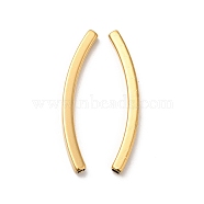 304 Stainless Steel Tube Beads, Curved Tube, Real 18K Gold Plated, 40x5x3mm, Hole: 2x2mm(STAS-H214-01G)