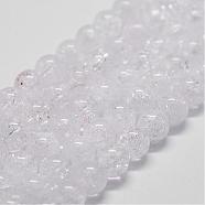 Natural Crackle Quartz Beads Strands, Round, 14mm, Hole: 1mm, about 25pcs/strand, 14.9 inch~15.1 inch(G-D840-01-14mm)