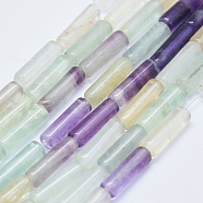 Natural Fluorite Beads Strands, Column, 11~15x3.5~4.5mm, Hole: 1~1.2mm, about 28~30pcs/strand, 15.1~15.9 inch(38.5~40.5cm)(G-F631-D17)