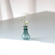 Transparent Miniature Glass Vase Bottles, Micro Landscape Garden Dollhouse Accessories, Photography Props Decorations, Teal, 22x27mm(BOTT-PW0006-10G)