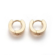 304 Stainless Steel Huggie Hoop Earrings, Hypoallergenic Earrings, Thick Hoop Earrings, Ring Shape, Golden, 10.5x11x4mm, Pin: 1mm(EJEW-O087-09D)