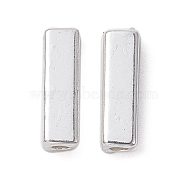 Alloy Beads, Long-Lasting Plated, Rectangle, Silver, 10x3x3mm, Hole: 1.4mm(FIND-B029-35S)