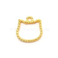 Cat Head Alloy Small Handmade Pendant, Epoxy Frame Charms, Golden, 14x13.5x2.5mm, Hole: 1mm(PALLOY-WH0092-38G)