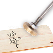 Stamping Embossing Soldering Brass with Stamp, for Cake/Wood, Flower Pattern, 30mm(AJEW-WH0113-15-167)