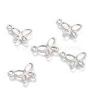 201 Stainless Steel Charms, Laser Cut, Butterfly, Stainless Steel Color, 11.6x8x0.6mm, Hole: 1.4mm(X-STAS-H143-05P)