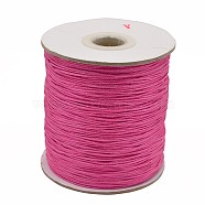 Nylon Thread, Nylon Jewelry Cord for Bracelets Making, Round, Hot Pink, 1mm in diameter, 225yards/roll(NWIR-G001-25)