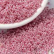 MIYUKI Round Rocailles Beads, Japanese Seed Beads, (RR535) Carnation Pink Ceylon, 8/0, 3mm, Hole: 1mm, about 2111~2277pcs/50g(SEED-X0055-RR0535)