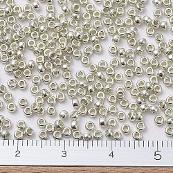 MIYUKI Round Rocailles Beads, Japanese Seed Beads, 11/0, (RR181) Galvanized Silver, 11/0, 2x1.3mm, Hole: 0.8mm, about 5500pcs/50g(SEED-X0054-RR0181)